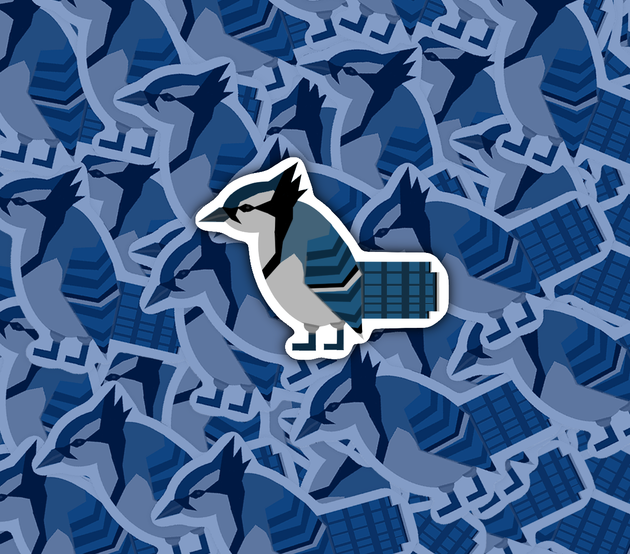 Low-Poly Blue Jay Sticker