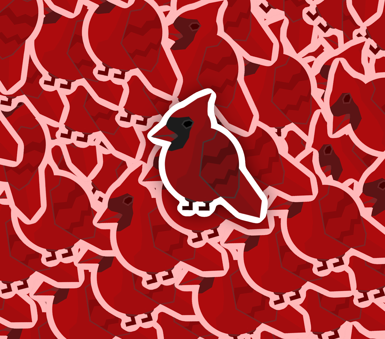Low-Poly Cardinal Sticker